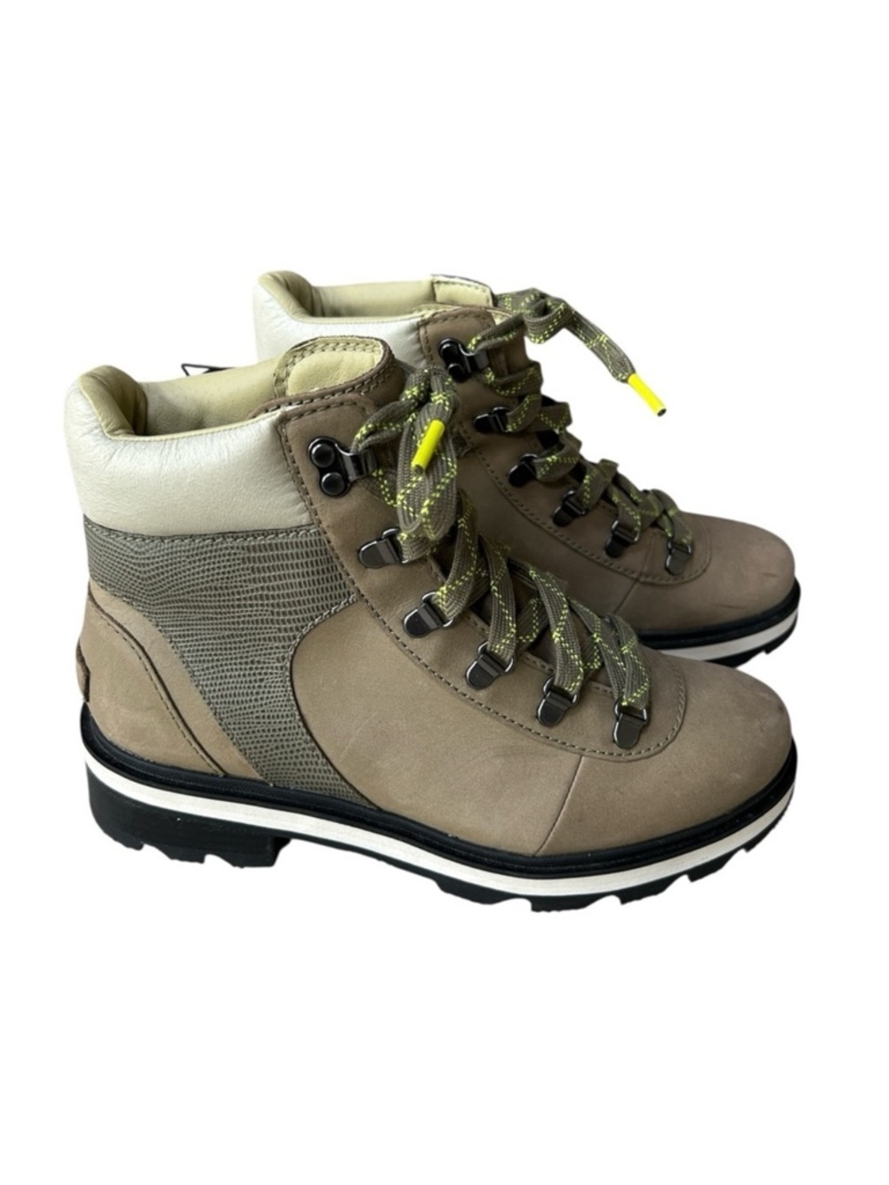 Sorel Lennox Hiker STKD Waterproof Hiking Boots Women Stone Green Size 9